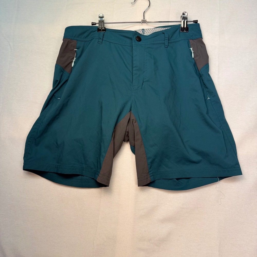 Novara Mens Padded Mountain Bike Cycling Shorts Teal Gray Size Medium